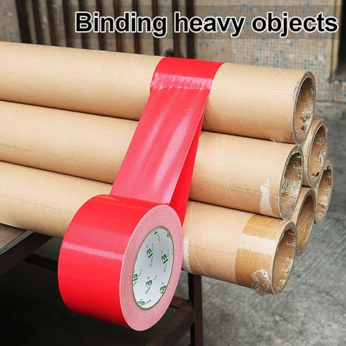 Image of BOMEI PACK 3 Inch Red Duct Tape Waterproof,Heavy Duty,3 Inch x 35 Yards,9 Mil Industrial Grade Yellow Duct,No Residue,Strong,Flexible and All Weather,Professional for Indoor & Outdoor Use