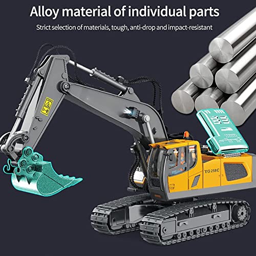 Image of Rc Excavator 11 Channel Rc Excavator Truck Toys Metal Shovel, 1 /20 Remote Control Construction Vehicles Tractor, 2.4Ghz Boy Toy Gift for Kids and Adults, Multicolor