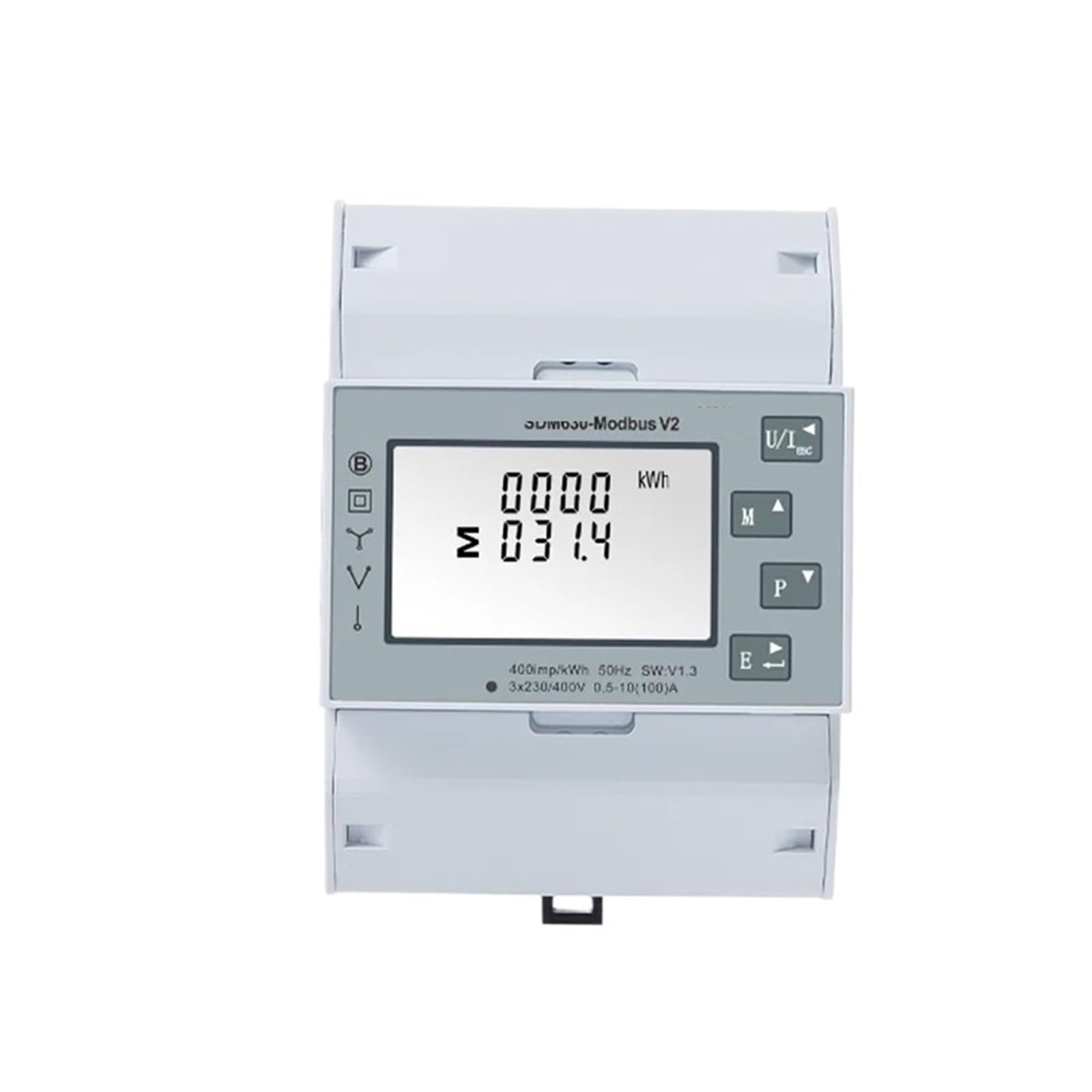 ZIDRMTKVK Din Rail Three Phase Energy Meter 100A SDM630- V2 RS485 Solar Digital