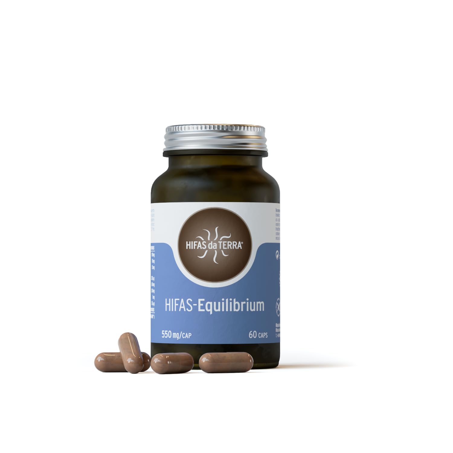 HIFAS DA TERRA - HIFAS-Equilibrium Extractos de Hongos Puros de Reishi, Melena de León y Cordyceps para Equilibrar el Bienestar Físico y Emocional - Bote 60 Cápsulas