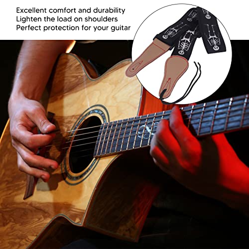 Sangle de guitare tête de mort noire, sangle de guitare tête de mort réglable en polyester sangle de guitare polyester… - Les Beatles, Paul McCartney, John Lennon, RIngo Starr, George Harrison Sangle de guitare tête de mort noire, sangle de guitare tête de mort réglable en polyester sangle de guitare polyester… – Image 4