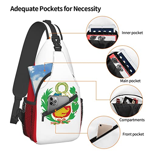 Morrales bandolera con diseño de la bandera de Perú unisex miniatura 5