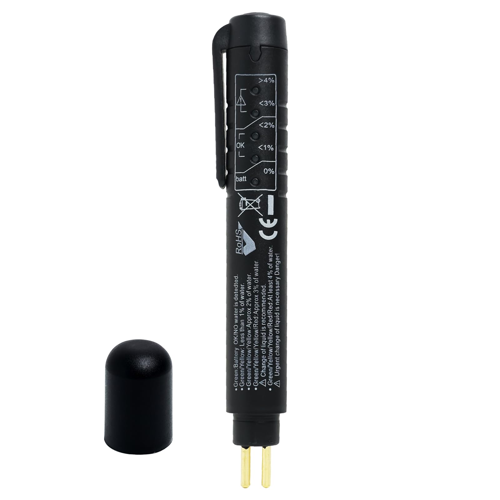 Penna del Tester del Liquido dei Freni 5 LED Mini, Compatibile con DOT 3/4/5, Strumento di Diagnostica per la Manutenzione dell'Auto, Penna Tester Portatile