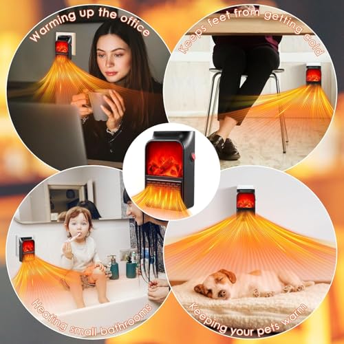 Image of OWME 500W Wall-Mounted Electric Convector Heater - Fast Heating, Silent Infrared Panel Stove with Fan | Digital Display, Safe, Compact & Energy-Saving for, Bedroom, Office - THERMO