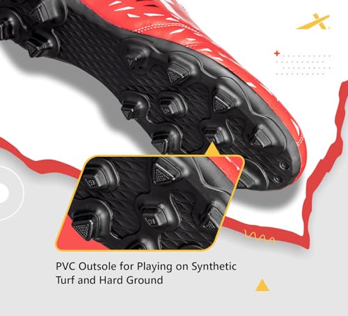 Image of Vector X Titan Football Shoes for Mens| Faux Leather Upper with PVC Sole | Sports and Athletic Footwear Comfortable Football Shoes /Football Studs