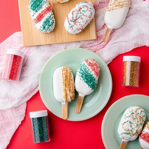 Image of Sweets Indeed Sprinkles, 4 Pack, Edible Sprinkle Mix, Perfect for Cake Decorations, Baking, Ice Cream, Cookies, Cupcake Topper (Holiday Sugar)