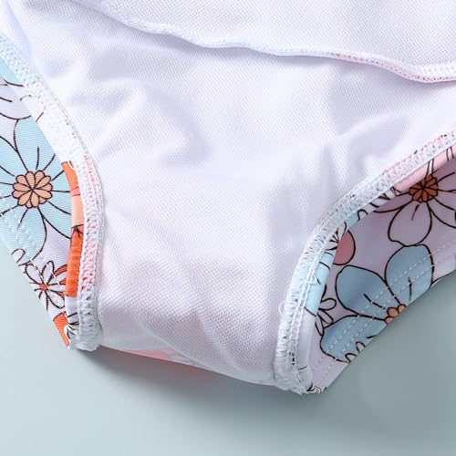 Image of Toddler Baby Girl Swimsuit Ruffled Stripe Bikini Tankini Infant Swimwear Cute One Piece Bathing Suit for Girls