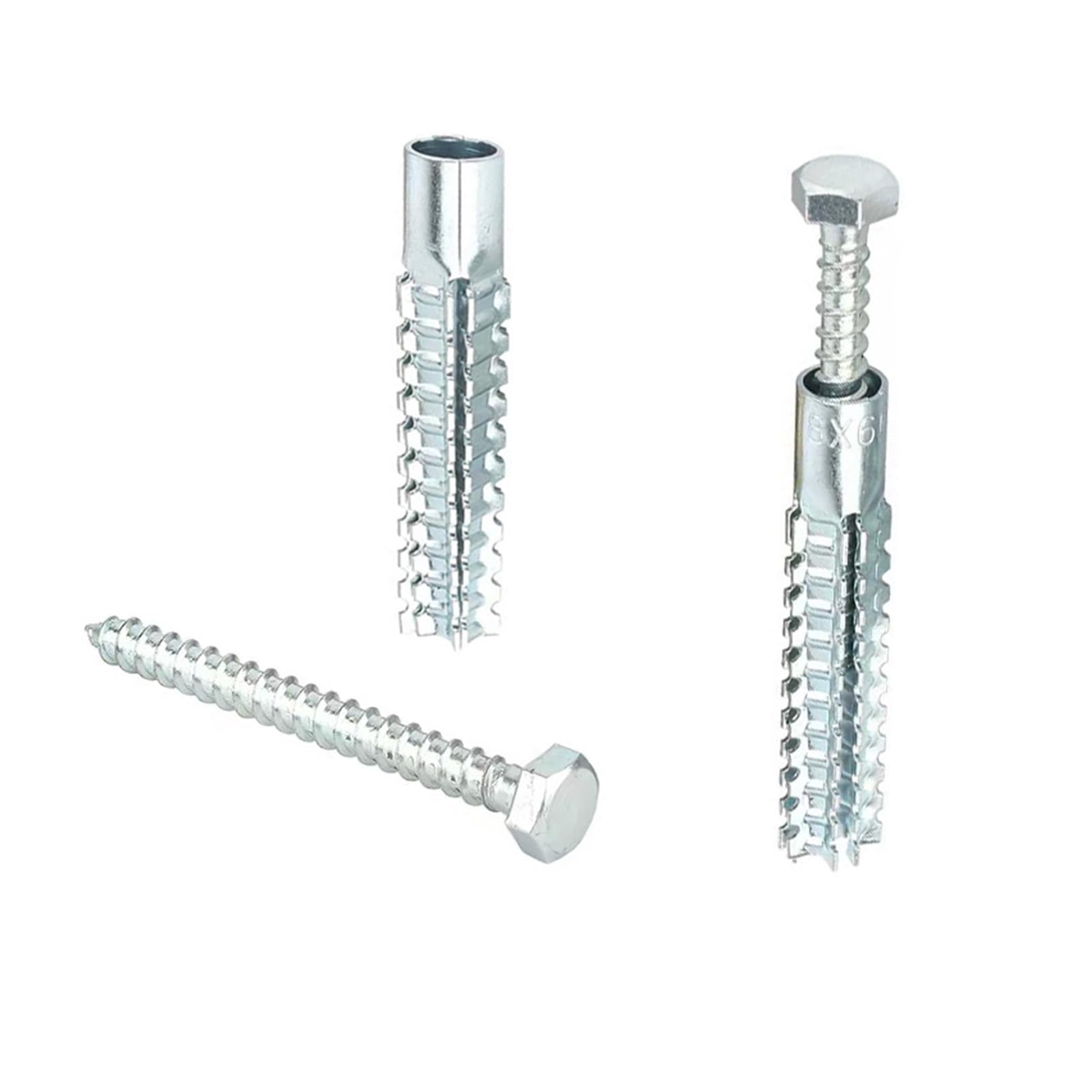 Dübel 20–200 Stück M8 M10 baumförmig | Wandanker mit Sechskantschrauben, Metall-Expansionsbolzen for Beton-Hohlwände aus Holz(304 screw M8x38,10 sets(20pcs))