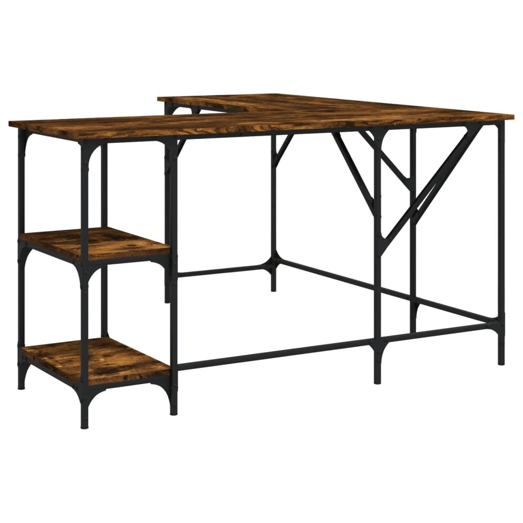 Homgoday Scrivania angolare per computer, ufficio, PC, tavolo da lavoro, tavolo da lavoro, tavolo per studio, home office, incenso, 139 x 139 x 75 cm, materiale in legno