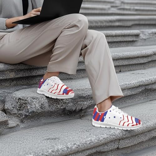 Image of GIFTPUZZ Mens Lace Up Athletic Trainers Running Sneakers Wedge Breathable Gym Lightweight Sports Tennis Shoes