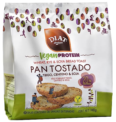 DIAT Radisson - Pan Tostado de Trigo, Centeno y Soja | Alto contenido de Proteína Vegetal | Vegano...