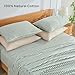 JELLYMONI 100% Natural Cotton Striped Standard Pillowcases Set, 2 Pack White and Green Stripes Pattern Printed Pillow Covers with Envelope Closure(Pillows are not Included)