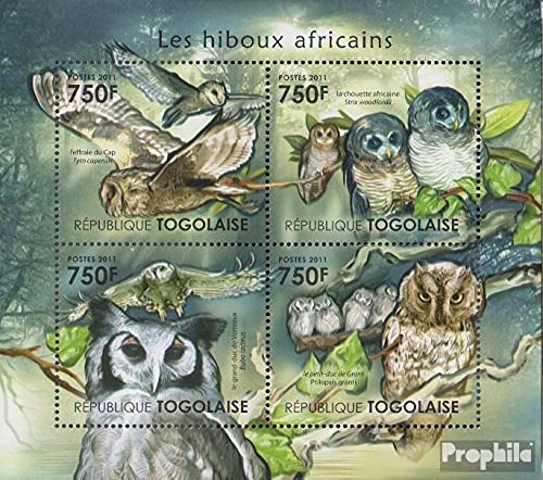 Prophila Collection Togo 4127-4130 mały arkusz (kompletne wydanie) świeży ** MNH 2011 afrykańskie sowy (znaczki pocztowe dla kolekcjonerów) ptaki