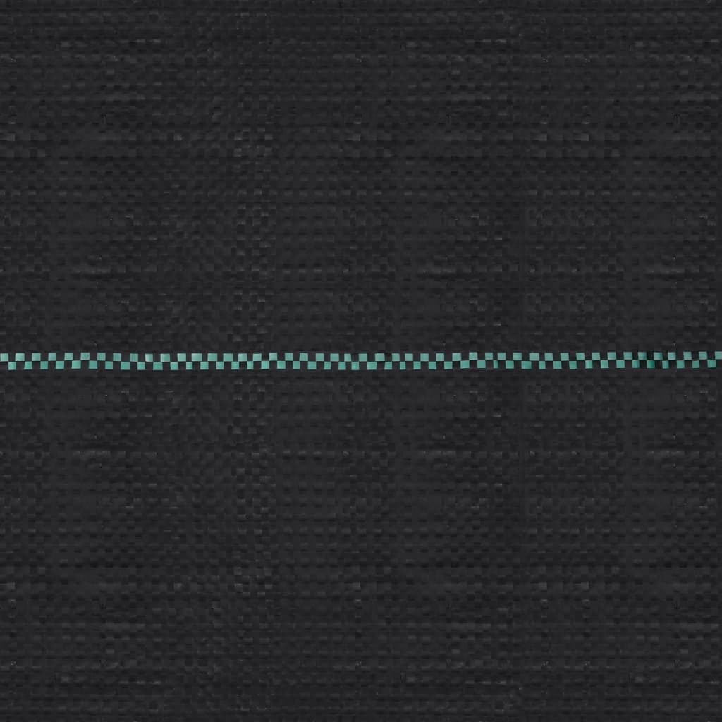 Fieltro para malezas negro 2 x 150 m de polipropileno 60 g m² para jardín con rayas verdes, geotextil para arriates, césped, terraza, bancal y drenaje en el jardín