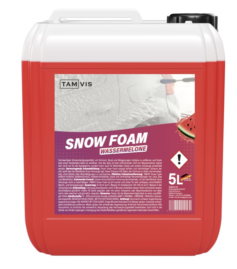 5L TAMVIS Snow Foam Wassermelone - Autoshampoo - Reinigungsschaum für KFZ - mit erfrischendem Duft nach Wassermelone