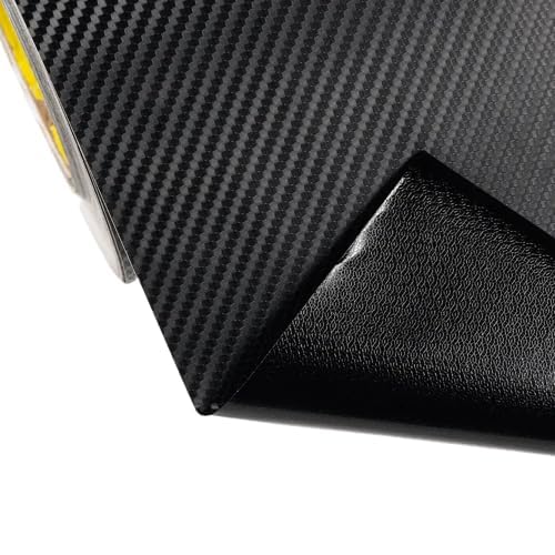 Image of Self Adhesive 4D Vinyl Carbon Fiber Textured Sheet Roll for Cars and Motorcycles, Interior /Exterior DIY Decoration | Black Carbon Fiber || (1 x 3 Ft, Carbon Wrap Film)
