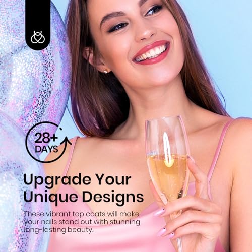 Image of Beetles 15ml Hema Free Glitter Top Coat Gel Polish, Shimmer-Like Gel Nail Polish No Wipe Top Coat Sparkly Long Lasting, Soak Off U V LED Pearl Finish Nail Art Manicure Gifts for Women