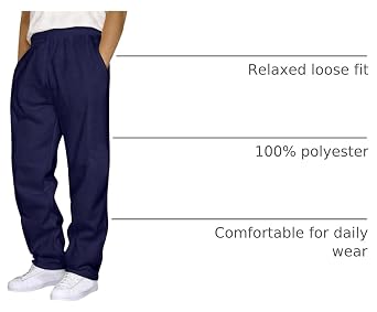 Jogging Pants Men Heavyweight Fleece Sweatpants Loose Fit Open Bottom Workout Athletic Pants with Pockets