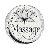 Lotusblüten-Massage-Design, rundes Blechschild, Vintage-Metallschild, Hausbar, Garten, Innen- und Außenbereich, Wanddekoration, Retro-Metallposter, 20,3 x 20,3 cm