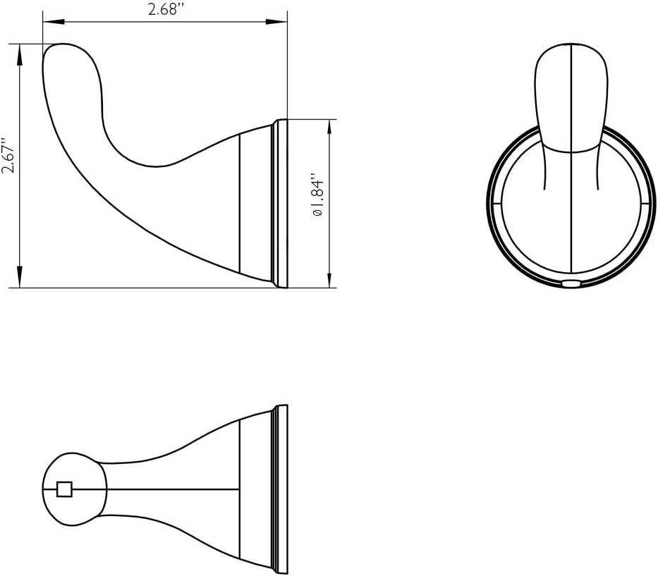 Brushed Nickel Zinc Bathroom Robe Hook