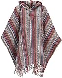 GURU SHOP Poncho Hippie Chic, Ethno Poncho, Andenponcho, Herren/Damen, Rot/bunt, Baumwolle, Size:One Size, Nullxnullxnull cm, Jacken, Strickjacken, Ponchos Alternative Bekleidung