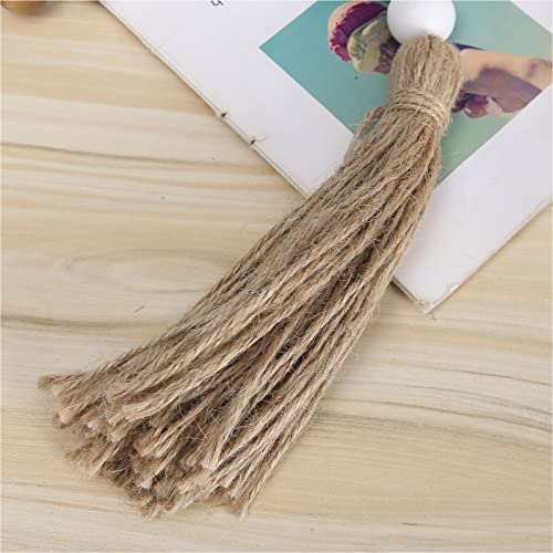 Farmhouse White Beads Wood Bead Garland With Tassels Rustic Country Decor Prayer Boho Beads Big Wall Deco Hanging Decor (White&Yellow+House) #TOP5