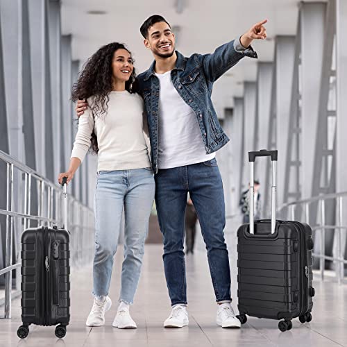 Zenstyle Hardside Expandable Luggage With Spinner Wheels, 21 Inch Carry On Luggage Airline Approved, Lightweight Travel Suitcase With Height Adjustable Handle (Black) #TOP7