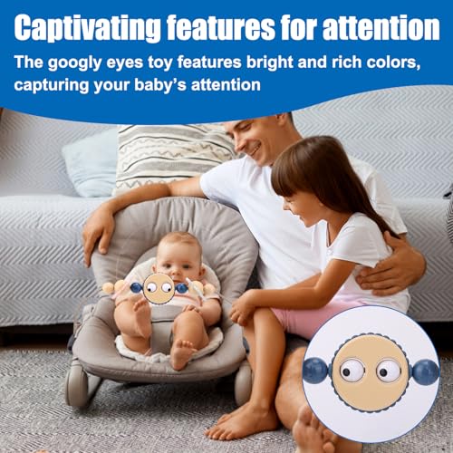 Image of Adjustable Bouncer Toy Bar for BabyBjorn, Interactive Googly Eyes Toy for Bouncer Baby Car Seat Accessories, Easy to Install & Disassemble