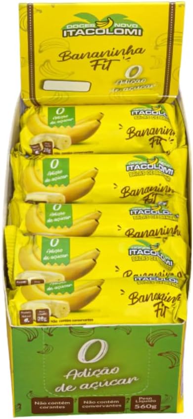 Bananinha Fit 28g Caixa com 20 Unidades Lanche Saudável Rico em Energia Natural