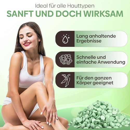SELAS Wachsperlen Aloe Vera 800g – Warmwachs Perlen für Haarentfernung | Enthaarungswachs & Wachs Haarentfernung Perlen für Gesicht, Körper & sensible Haut | Für Waxing, Wax Warmer & Wachsgerät