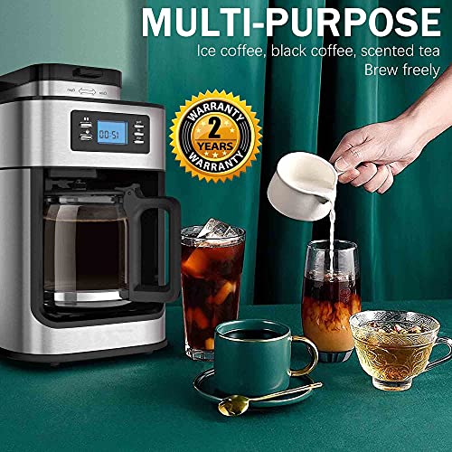Kaffeemaschine Tropfkaffeemaschine Espressomaschine Kaffeemühle integrierte kleine Haushaltskaffeekanne geeignet für die Zubereitung von Kaffee zu Hause (Farbe: Schwarz, Größe: Einheitsgröße)