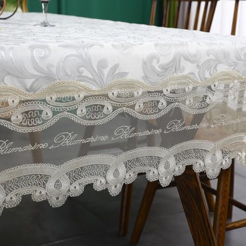 Nappe rectangle patchwork blanche pour table à manger et repas de famille chaleureux - 5