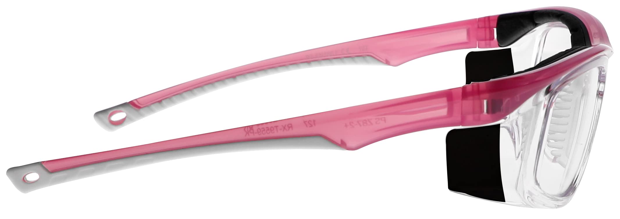 Gafas de seguridad radiológica Modelo T9559 Gafas de plomo con lentes protectoras Pb de .75 mm y protectores laterales Pb Eq de .50 mm en elegante marco de nylon (rosa)