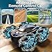 Uregoio Gesture Sensing RC Stunt Car with LED Lights, Double-Sided Flips Driving 360° Rotating, Sidesway, 2.4GHz 4WD Hand Controlled Remote Control Car for Boy 4-7, 8-12, Birthday Gift for Kids (Blue)