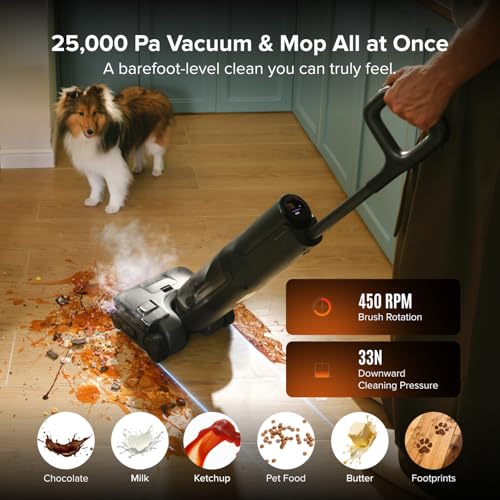Image of roborock F25 Steam Wet Dry Vacuum Mop Combo, 356F Steam Cordless Vacuum Cleaner, 25000 Pa Suction for Hard Floor, 203F Self-Cleaning Electric Mop, 80 Min Long Runtime for Whole-House Cleaning