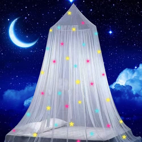 Moskitonetz für Betthimmel, Betthimmel mit vorgeklebten leuchtenden...