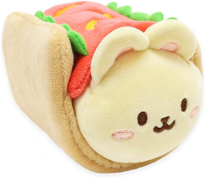 Anirollz Bunniroll Plush in Hotdog Outfitz – Kawaii Bunny Stuffed Animal with Removable Costume – Cute 6” Squishy Plush Toy Gift for Girls & Kids