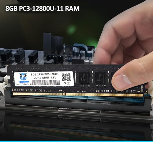 Image of 8GB DDR3 1600MHz PC3-12800U-11 Non ECC Unbuffered 1.5V 2Rx8 Dual Rank 240 Pin UDIMM Desktop Memory RAM Module Upgrade