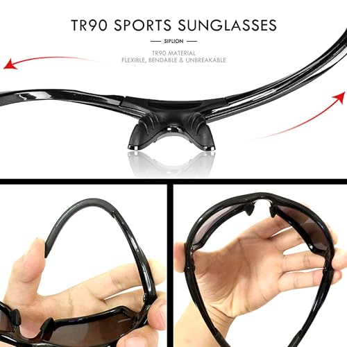 SIPLION Men's Polarized Sunglasses Sports Glasses for Cycling Fishing Golf TR90 Superlight Frame4