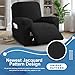 JIVINER 3 Piece Oversized Recliner Covers for Large Recliner with Pockets Stretch Jacquard Lazy Boy Reclining Couch Cover Soft Furniture Couch Protector with Elastic Bottom (1 Seater-XL, Black)