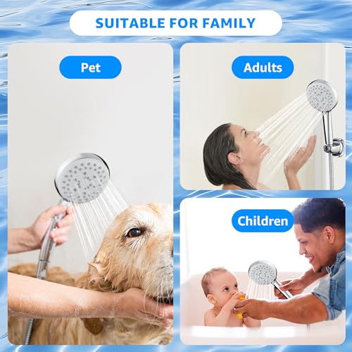 Watersong WS-054100CP-5S Shower Head With Handheld, 3 Spray Mode High Pressure Handheld Shower Head With 79 Inch Extra Long Stainless Steel Hose & Adjustable Bracket thumb #4