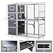 Outdoor Catio, Large Cat Enclosure House Weatherproof, 2 Resting Rooms, 4-Tier Cat Cage Catio for Cats w/ 2 Platforms, Wood