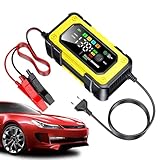 usefulbeauty Cargadores De Batería De Coche, Cargador De Batería Camión 12V 7A | Gadget de Carga con Pantalla LCD a Color para Automóvil Camión Motocicleta Marítimo Garaje Exterior - para Uso