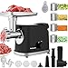 Fleischwolf Elektrisch 2000W, 5 in 1 Fleischwolf Elektrisch Edelstahl mit hoher Blockierleistung, Elektrischer Fleischwolf mit Wurstfüller 3 Schneidescheiben & 4 Gemüseklingen Kubbe und Cookie-Kit