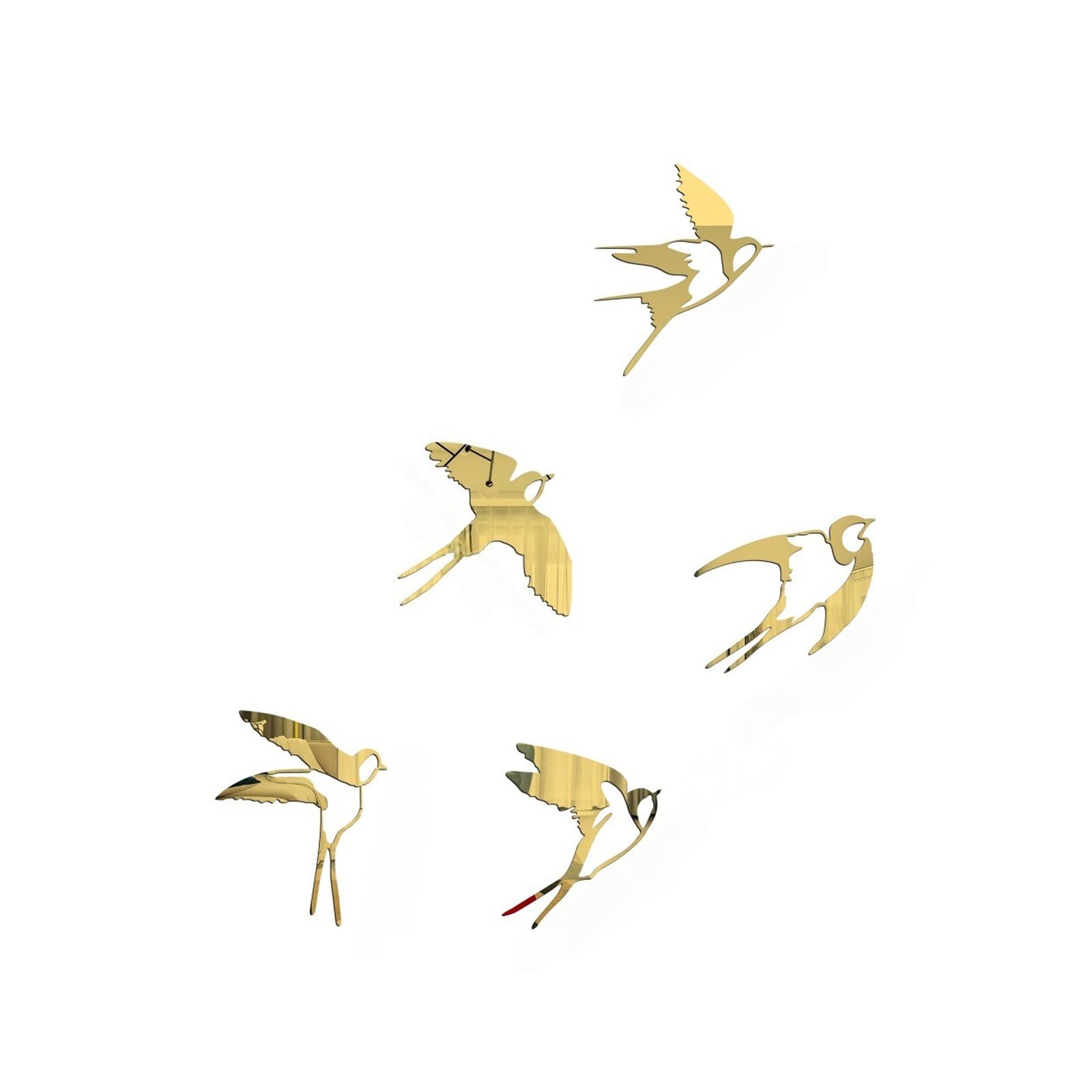 Carotoe Gold Mirrour Wall Sticker Removable Bird Wall Decal For Bedroom, Home, Living Room, Sofa Decors Bird Decal