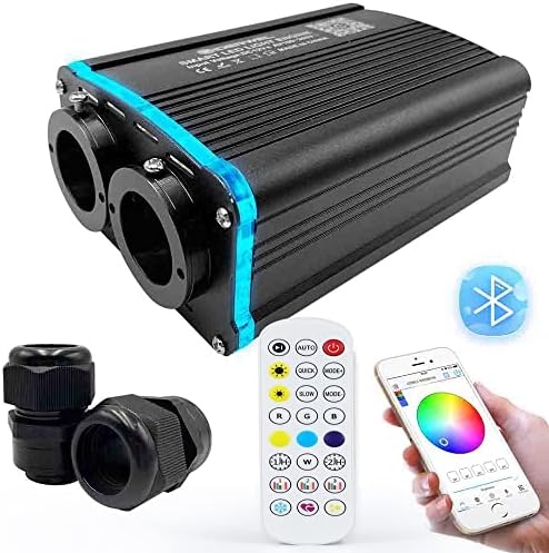 GIDERWEL Fiber Optic Light Engine RGBW Driver Dual Port,with Remote