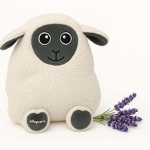 Solayman's® Almohadilla térmica con peso para microondas - Oveja acogedora - Bonita almohadilla térmica para calambres menstruales y alivio del