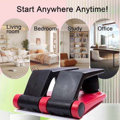 Image of INTBUYING Stepper Climber Fitness Machine with Resistant Bands Portable Stair Stepper Exercise Equipment Low-Impact Cardio, Space-Saving, Height-Adjustable Comfortable Foot Pedals Exercise Machine