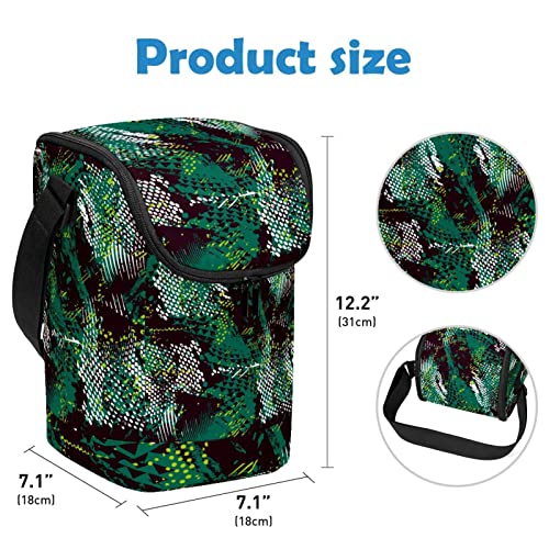 Bolsa de almuerzo militar con cremallera resistente y estampado de dinosaurio 4