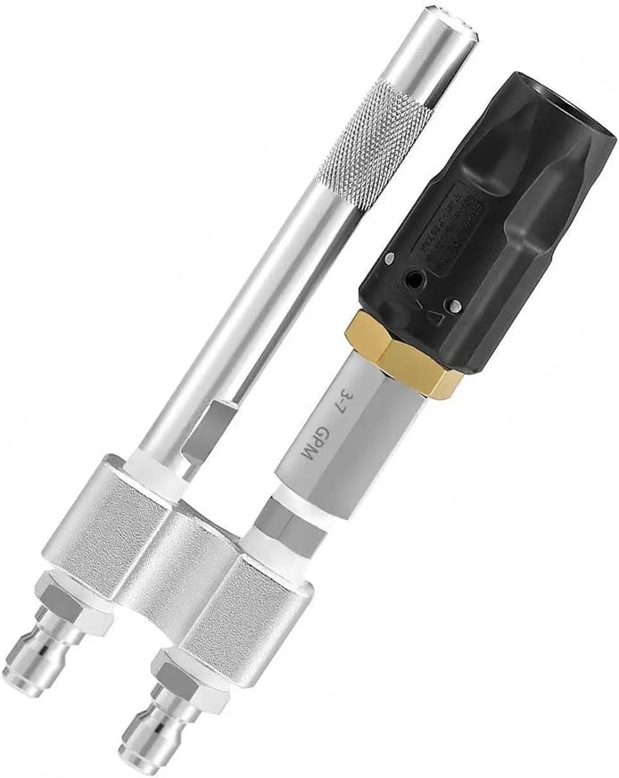 tooloflife 0-60° Adjustable Pressure Washer Nozzle – 1/4" Quick-Connect Stainless Steel for High Reach Cleaning